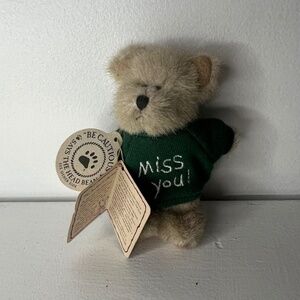 NWT Boyds Bears Mini 4" Miss You! "Missy" Green Sweater Bear